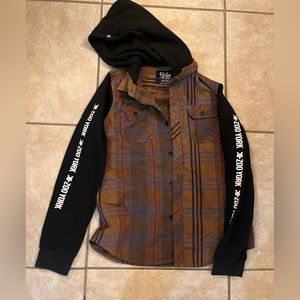 Zoo York plaid button up/hoodie